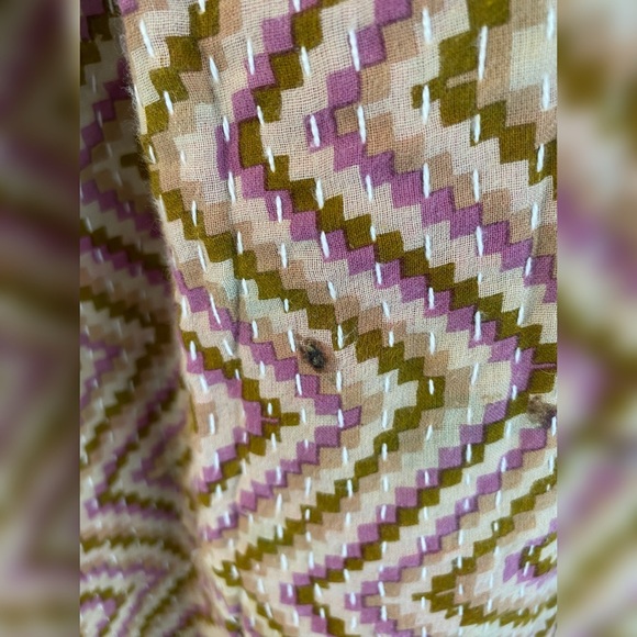 Kantha Patchwork Pants • Reversible Vintage Sari • Boho Wide Leg • OSFM - Picture 8 of 8